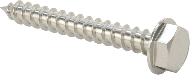 Sac Metal için Flanşlı Altıgen Başlı Vidalar, Yüksek Mukavemetli 410 Paslanmaz Çelik, 10 Numaralı Boyut, 1-1/2" Uzunluk