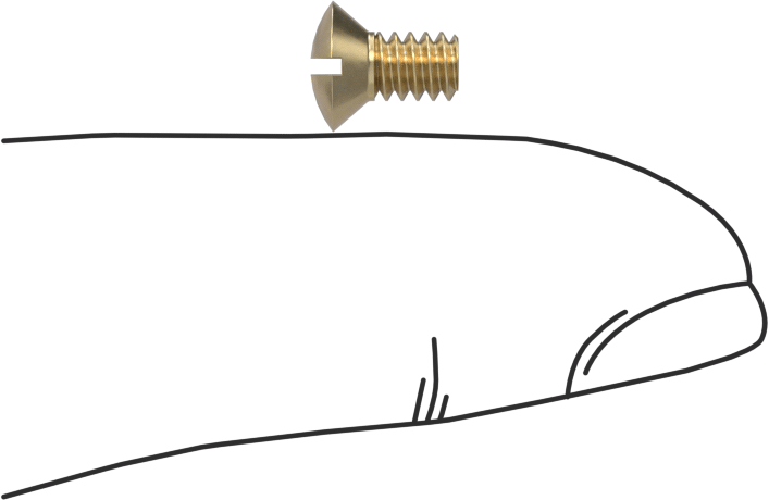 Pirinç Oluklu Oval Başlı Vidalar, 6-32 Diş Boyutu, 1/4" Uzunluk
