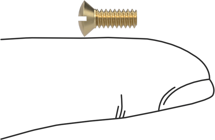 Pirinç Oluklu Oval Başlı Vidalar, 6-32 Diş Boyutu, 3/8" Uzunluk