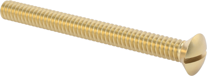 Pirinç Oluklu Oval Başlı Vidalar, 6-32 Diş Boyutu, 1-1/2" Uzunluk