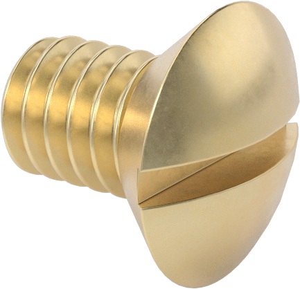 Pirinç Oluklu Oval Başlı Vidalar, 8-32 Diş Boyutu, 1/4" Uzunluk