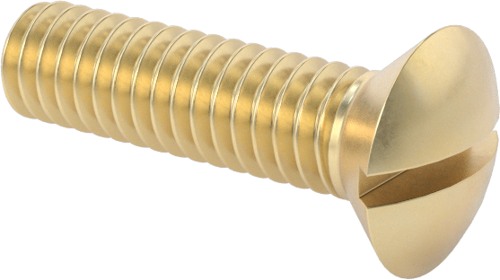 Pirinç Oluklu Oval Başlı Vidalar, 8-32 Diş Boyutu, 5/8" Uzunluk