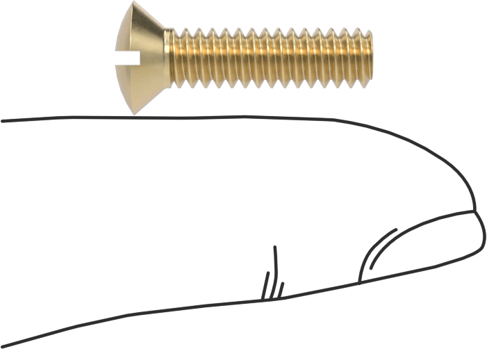 Pirinç Oluklu Oval Başlı Vidalar, 10-24 Diş Boyutu, 3/4" Uzunluk