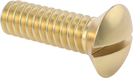Pirinç Oluklu Oval Başlı Vidalar, 4-40 Diş Boyutu, 3/8" Uzunluk