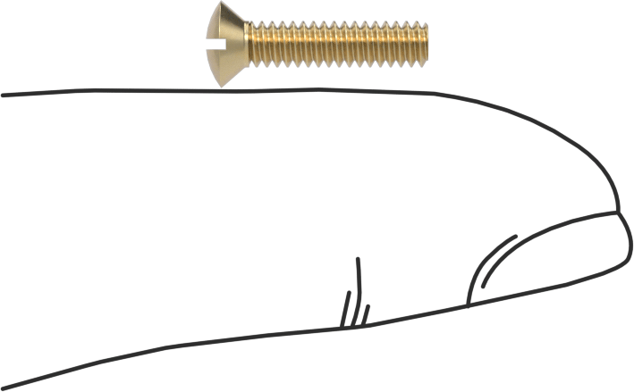 Pirinç Oluklu Oval Başlı Vidalar, 4-40 Diş Boyutu, 1/2" Uzunluk