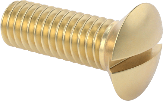 Pirinç Oluklu Oval Başlı Vidalar, M4 x 0,7 mm Diş Boyutu, 12 mm Uzunluk