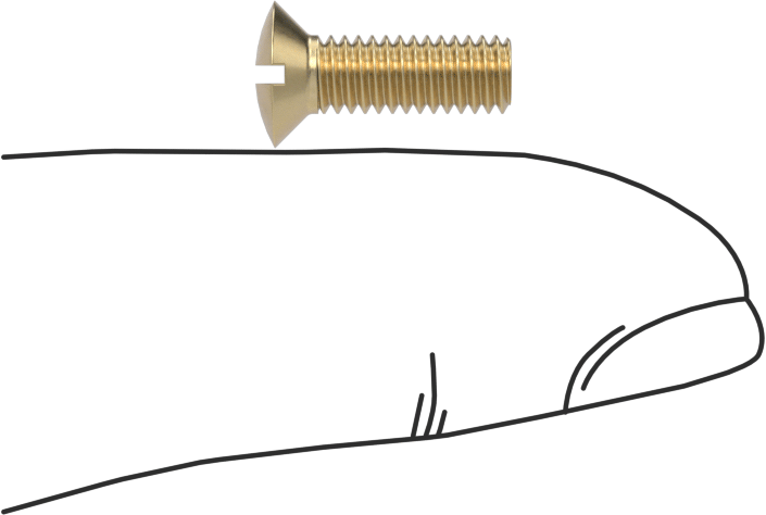 Pirinç Oluklu Oval Başlı Vidalar, M4 x 0,7 mm Diş Boyutu, 12 mm Uzunluk