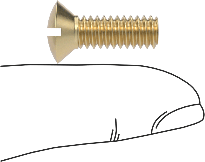 Pirinç Oluklu Oval Başlı Vidalar, 1/4"-20 Diş Boyutu, 3/4" Uzunluk