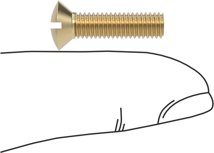Pirinç Oluklu Oval Başlı Vidalar, 10-32 Diş Boyutu, 3/4" Uzunluk