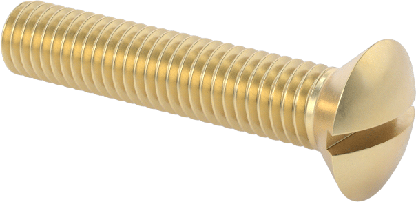 Pirinç Oluklu Oval Başlı Vidalar, 10-32 Diş Boyutu, 1" Uzunluk