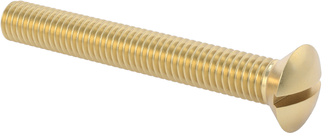 Pirinç Oluklu Oval Başlı Vidalar, 10-32 Diş Boyutu, 1-1/2" Uzunluk