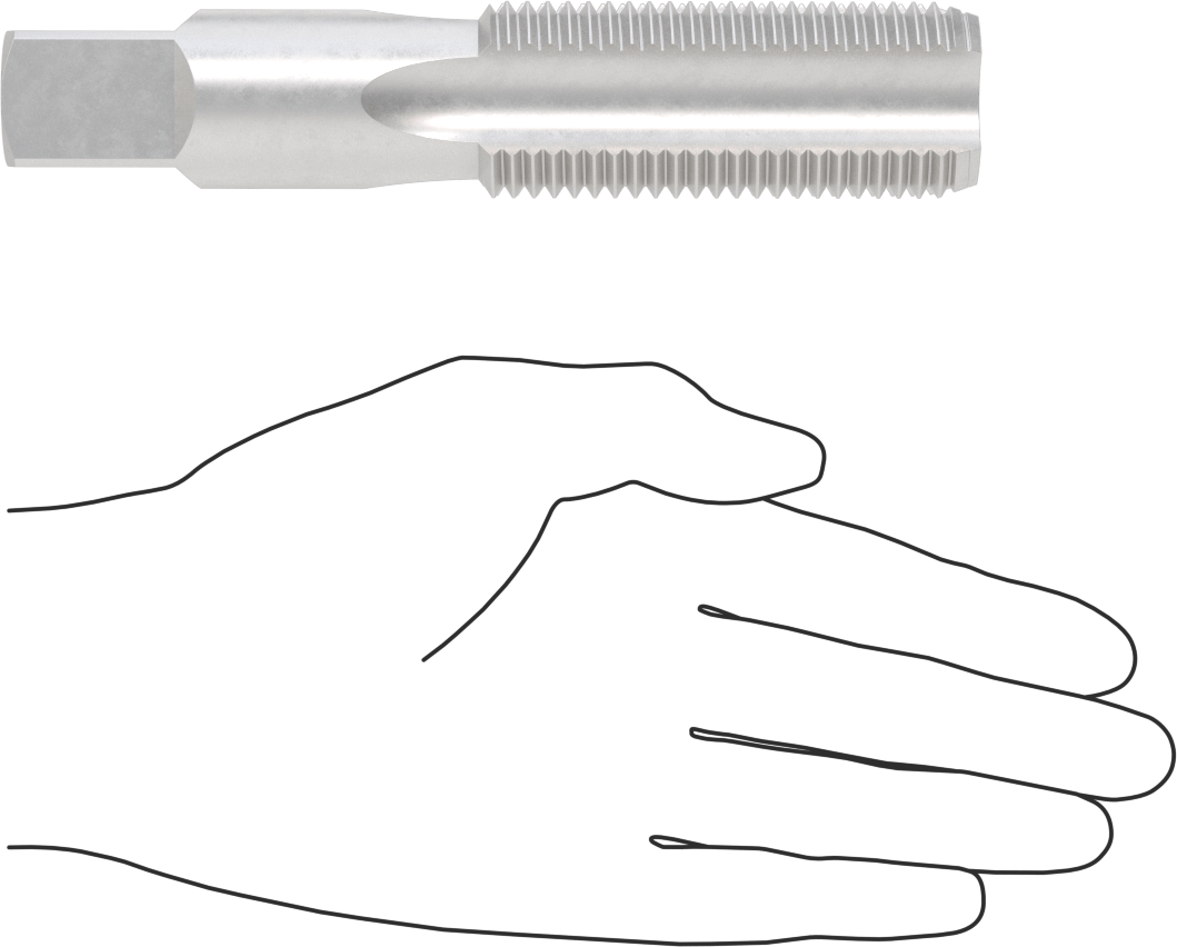 Helisel Ekli Kılavuz, 1-1/4"-8 uç boyutu için, Alt Pah