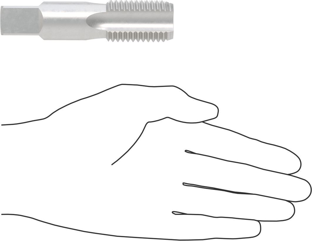 Helisel Ekli Kılavuz, M24 x 3 mm Uç Boyutu için, Alt Pah