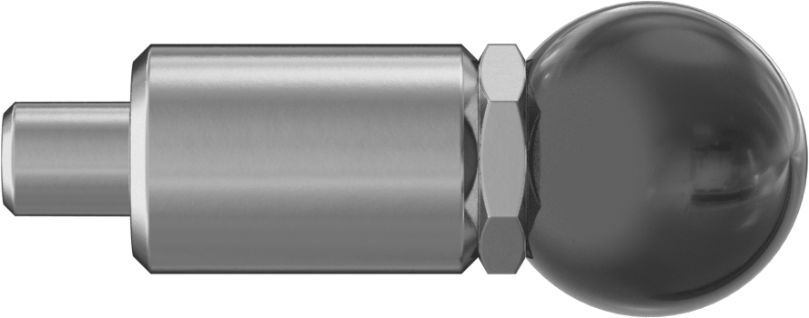 18-8 Paslanmaz Çelik Kaynaklı Geri Çekilebilir Yaylı Piston, Küresel Tutamak, 1,5 inç Uzunluk, 0,5“ Çap x 0,563” Uzun Burun