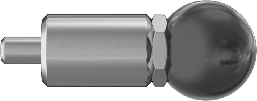 18-8 Paslanmaz Çelik Kaynaklı Geri Çekilebilir Yaylı Piston, Küresel Tutamak, Kilitleme, 1,5 inç Uzunluk, 0,375 inç Çaplı Burun