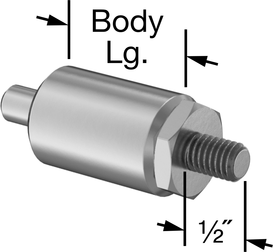 Çelik Kaynaklı Geri Çekilebilir Yaylı Piston, Ek Tutamak, 1,5 inç Uzunluk, 0,5“ Çap x 0,563” Uzun Burun