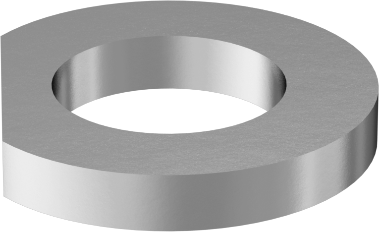 Klipsli Pul, Çinko Kaplı Çelik, 1/4" Vida için, 0.281" ID, 0.5" OD