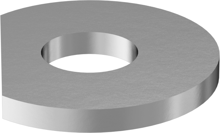 Klipsli Pul, Çinko Kaplı Çelik, 1/4" Vida için, 0.281" ID, 0.75" OD