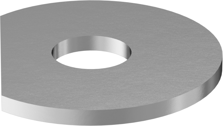 Klipsli Pul, Çinko Kaplı Çelik, 5/16" Vida için, 0.344" ID, 1.125" OD