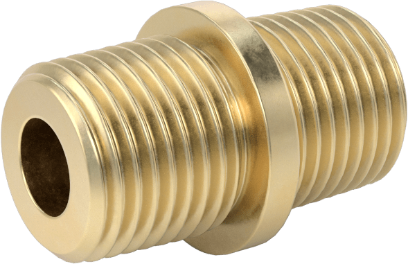 Hassas Aşırı Basınçlı Pirinç Boru Bağlantı Parçası, Düz Konektör, 1/8 NPT Erkek