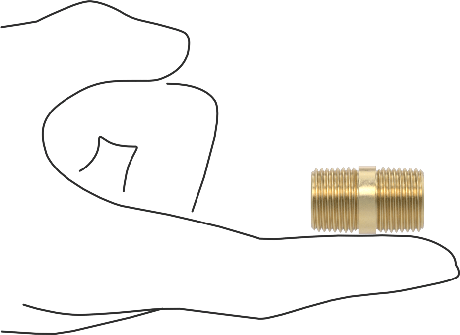 Hassas Aşırı Basınçlı Pirinç Boru Bağlantı Parçası, Düz Konektör, 3/8 NPT Erkek