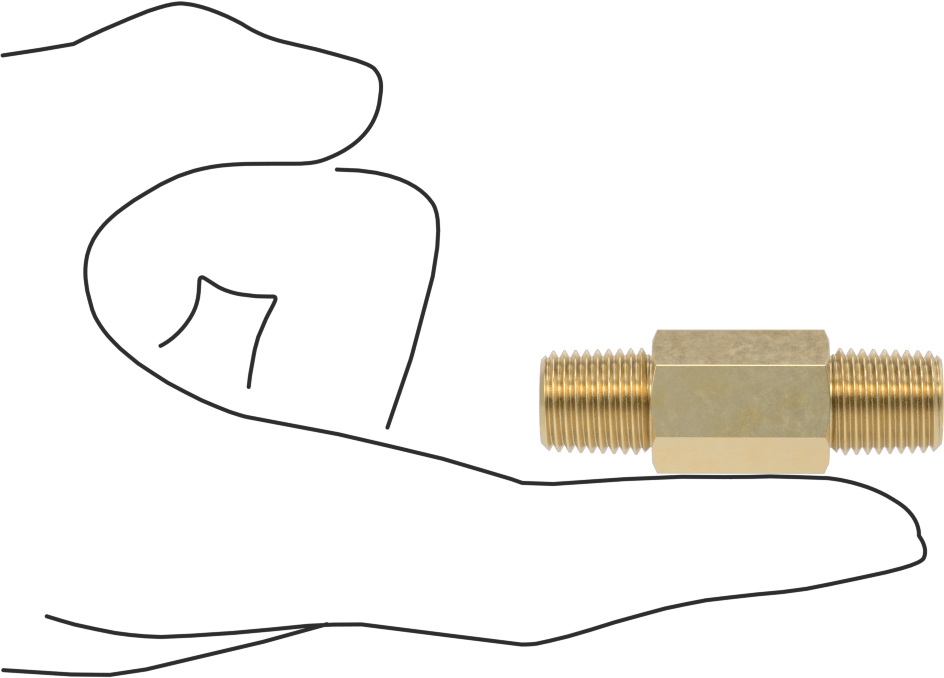 Hassas Aşırı Basınçlı Pirinç Boru Bağlantı Parçası, Altıgen Başlı Düz Bağlantı Elemanı, 1/4 NPT Erkek, 2" Uzunluk