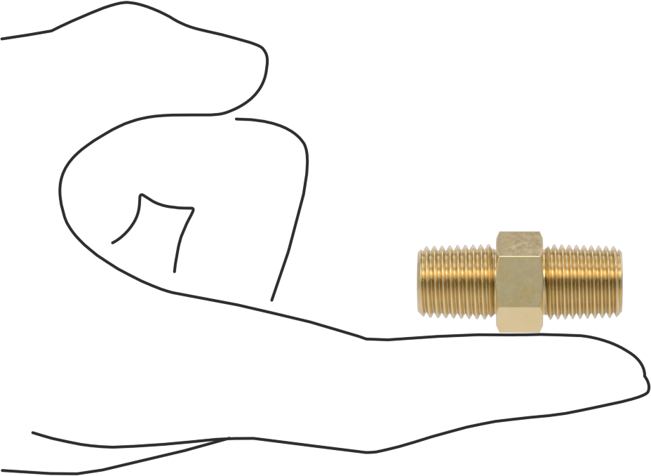 Hassas Aşırı Basınçlı Pirinç Boru Bağlantı Parçası, Düz Adaptör, 1/4 BSPT Erkek x NPT Erkek