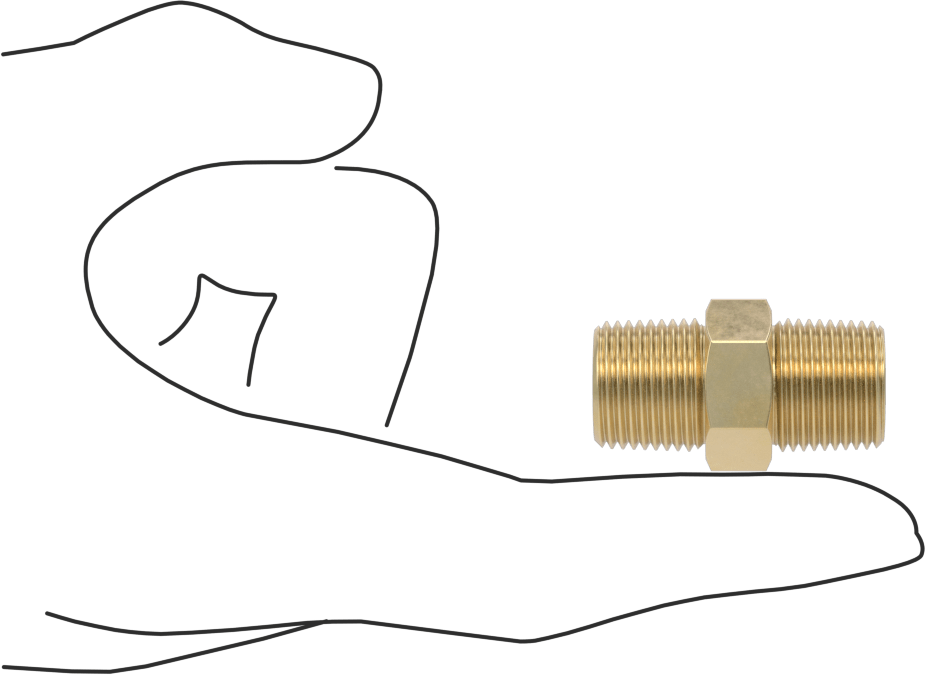 Hassas Aşırı Basınçlı Pirinç Boru Bağlantı Parçası, Düz Adaptör, 3/8 BSPT Erkek x NPT Erkek