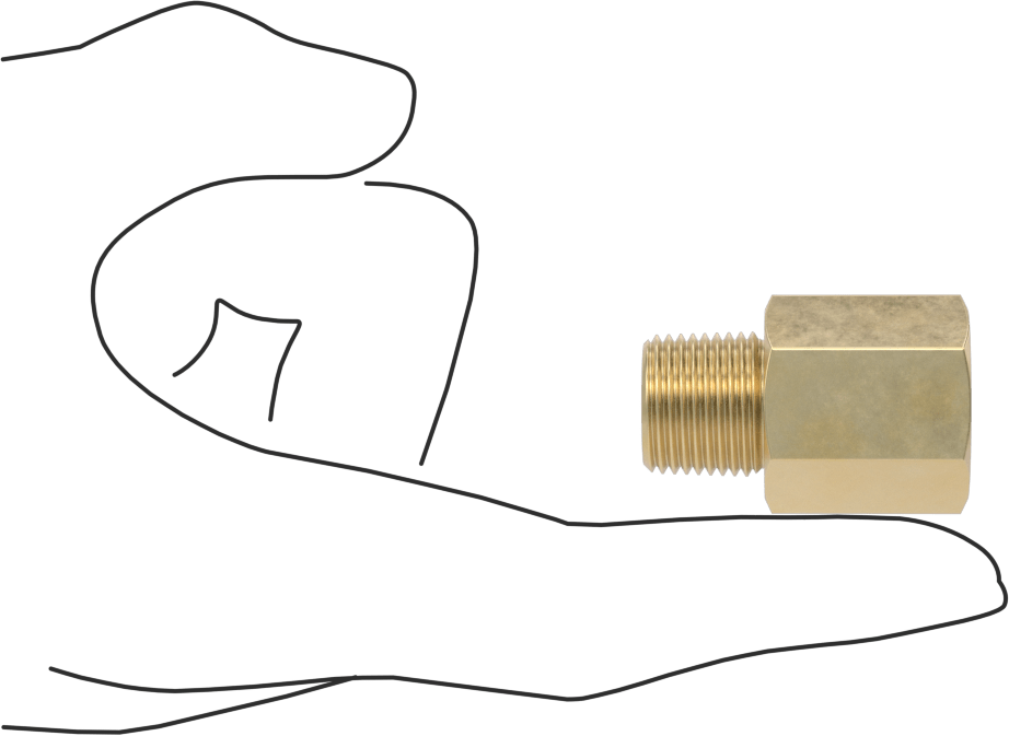 Hassas Aşırı Basınçlı Pirinç Boru Bağlantı Parçası, Düz Adaptör, 3/8 BSPT Dişi x NPT Erkek