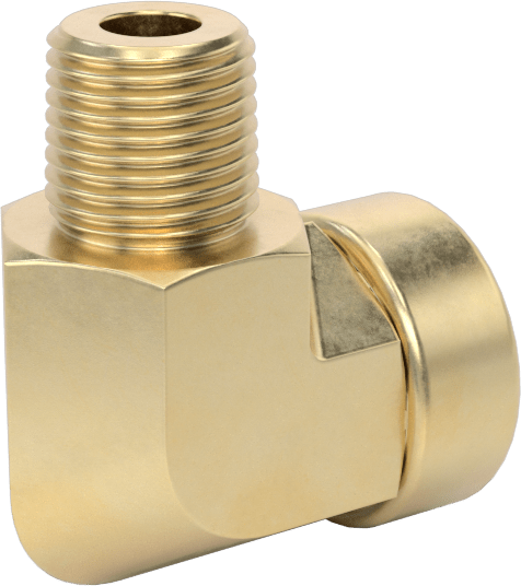 Hassas Aşırı Basınçlı Pirinç Boru Bağlantı Parçası, 90 Derece Dirsek Adaptörü, 1/8 NPT Dişi x Erkek