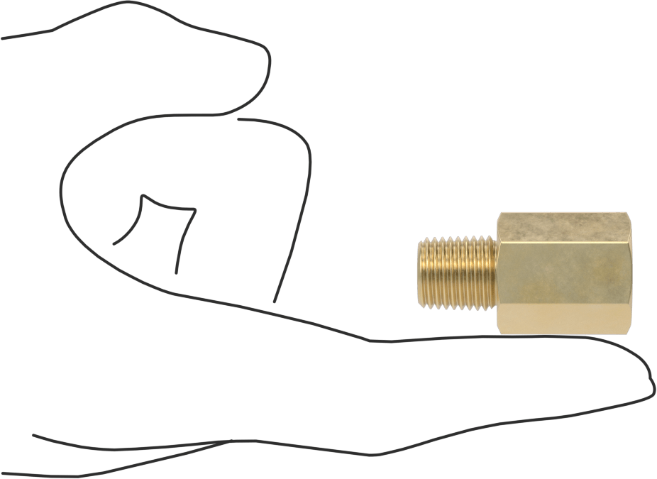 Hassas Aşırı Basınçlı Pirinç Boru Bağlantı Parçası, Düz Adaptör, 1/4 BSPP Dişi x NPT Erkek