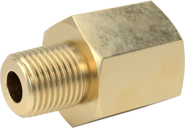 Hassas Aşırı Basınçlı Pirinç Boru Bağlantı Parçası, Düz Adaptör, 1/8 NPT Dişi x NPT Erkek