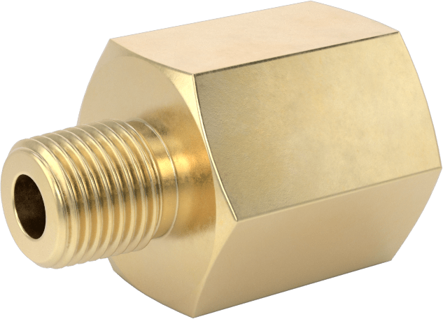Hassas Aşırı Basınçlı Pirinç Boru Bağlantı Parçası, Redüksiyon Adaptörü, 1/4 NPT Dişi x 1/8 NPT Erkek