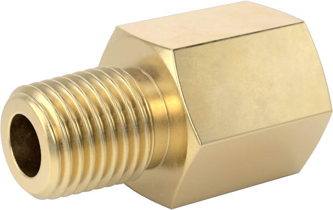 Hassas Aşırı Basınçlı Pirinç Boru Bağlantı Parçası, Düz Adaptör, 1/4 NPT Dişi x NPT Erkek
