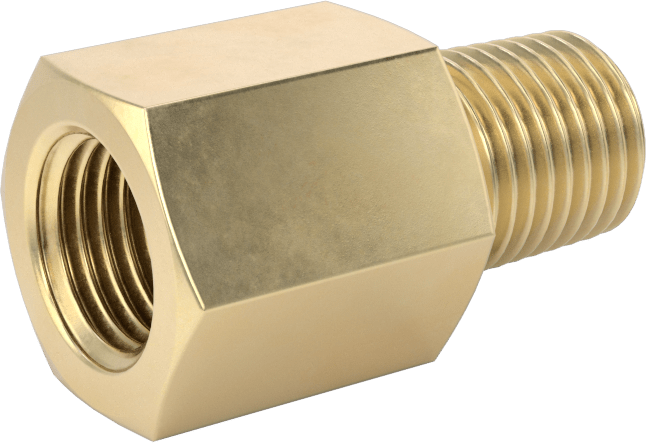 Hassas Aşırı Basınçlı Pirinç Boru Bağlantı Parçası, Düz Adaptör, 1/4 NPT Dişi x NPT Erkek