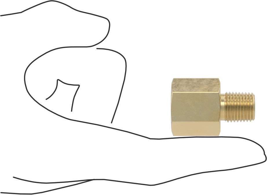 Hassas Aşırı Basınçlı Pirinç Boru Bağlantı Parçası, Redüksiyon Adaptörü, 3/8 NPT Dişi x 1/4 NPT Erkek