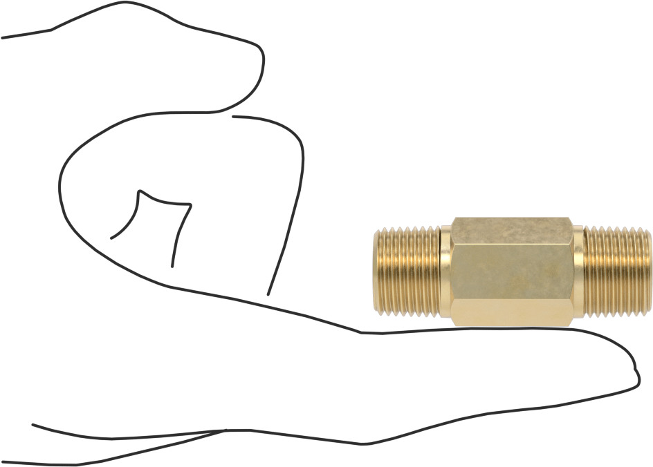 Hassas Aşırı Basınçlı Pirinç Boru Bağlantı Parçası, Altıgen Başlı Düz Bağlantı Elemanı, 3/8 NPT Erkek, 2" Uzunluk