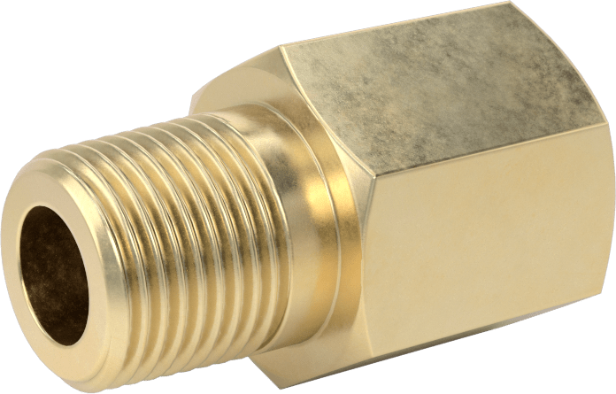 Hassas Aşırı Basınçlı Pirinç Boru Bağlantı Parçası, Düz Adaptör, 3/8 NPT Dişi x NPT Erkek