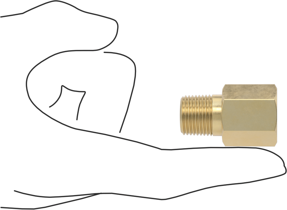 Hassas Aşırı Basınçlı Pirinç Boru Bağlantı Parçası, Düz Adaptör, 3/8 NPT Dişi x NPT Erkek
