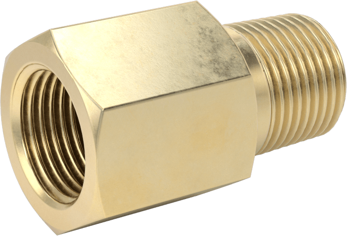 Hassas Aşırı Basınçlı Pirinç Boru Bağlantı Parçası, Düz Adaptör, 3/8 NPT Dişi x NPT Erkek
