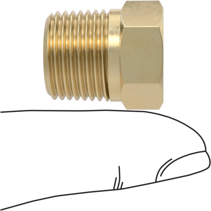 Hassas Aşırı Basınçlı Pirinç Boru Bağlantı Parçası, Burç Redüksiyon Adaptörü, 3/8 NPT Erkek, 1/8 NPT Dişi