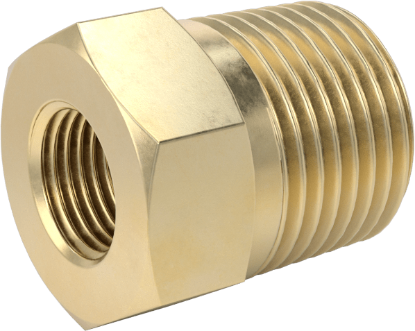 Hassas Aşırı Basınçlı Pirinç Boru Bağlantı Parçası, Burç Redüksiyon Adaptörü, 3/8 NPT Erkek, 1/8 NPT Dişi