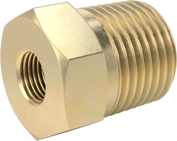 Hassas Aşırı Basınçlı Pirinç Boru Bağlantı Parçası, Burç Redüksiyon Adaptörü, 1/2 NPT Erkek, 1/8 NPT Dişi