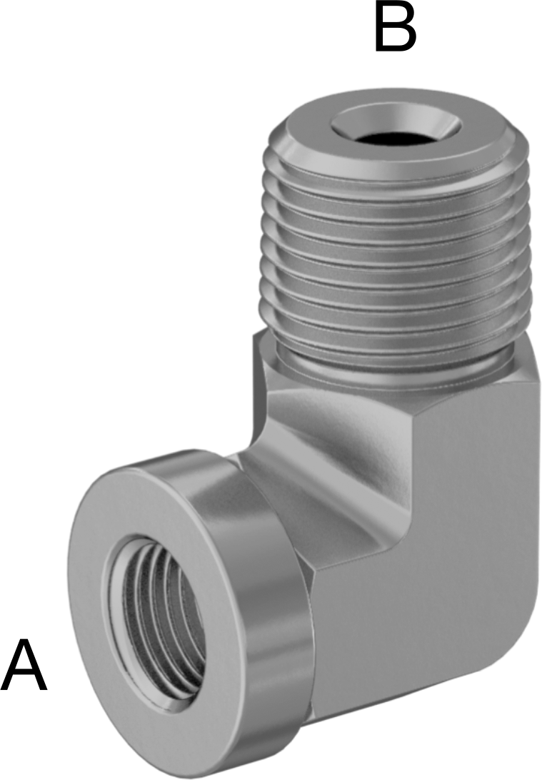Hassas Aşırı Basınçlı Pirinç Boru Bağlantı Parçası, 90 Derece Redüksiyon Adaptörü, 1/4 NPT Dişi x 1/2 NPT Erkek
