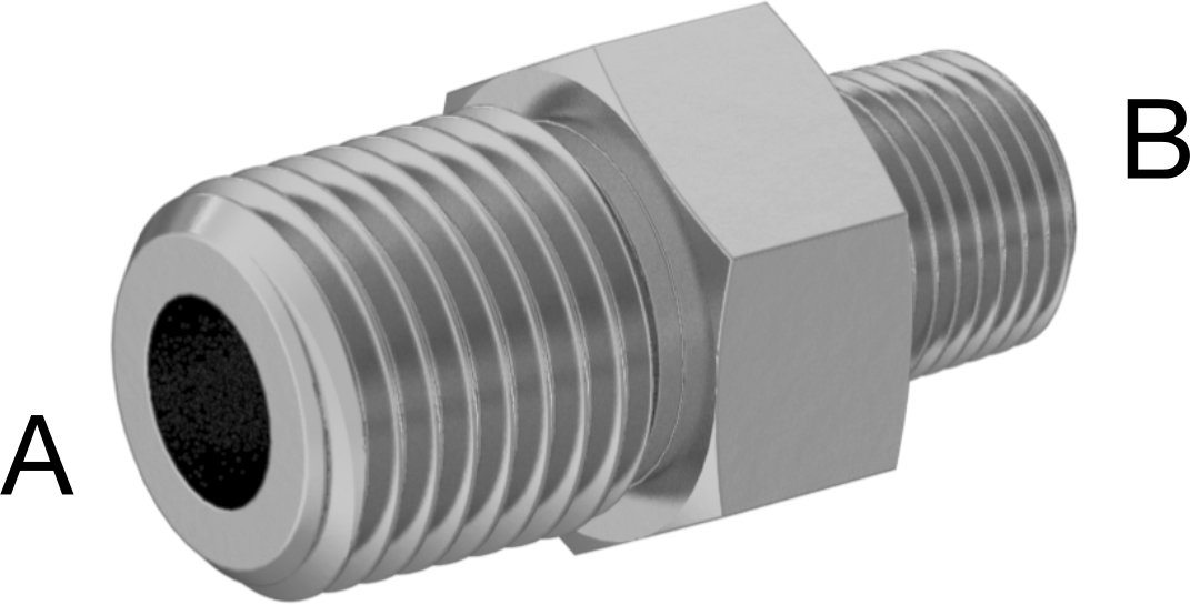Hassas Aşırı Basınçlı Pirinç Boru Bağlantı Parçası, Düz Redüktör, 1/4 x 1/8 NPT Erkek