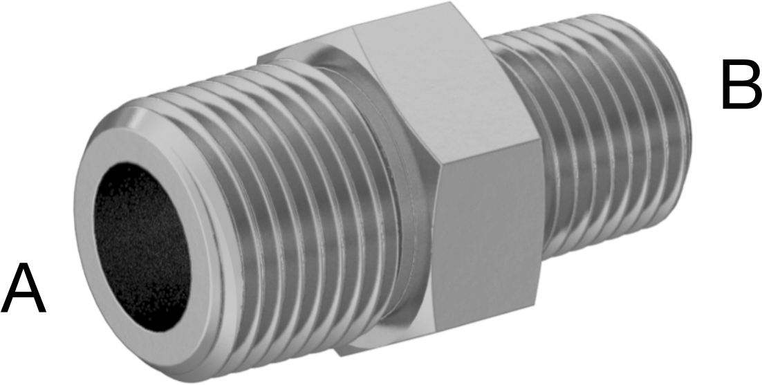 Hassas Aşırı Basınçlı Pirinç Boru Bağlantı Parçası, Düz Redüktör, 3/8 x 1/4 NPT Erkek