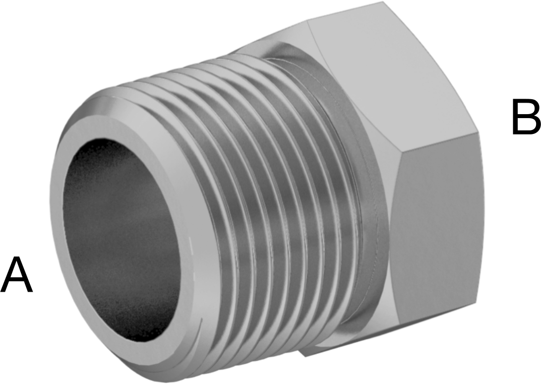 Hassas Aşırı Basınçlı Pirinç Boru Bağlantı Parçası, Burç Redüksiyon Adaptörü, 3/4 NPT Erkek, 1/2 NPT Dişi