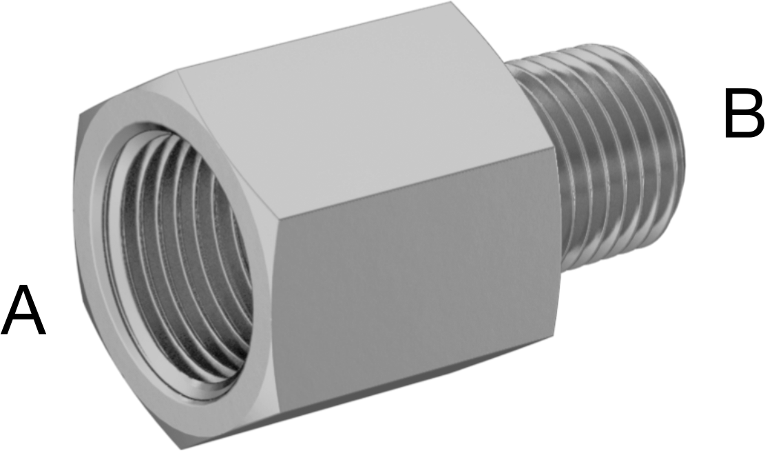 Hassas Aşırı Basınçlı Pirinç Boru Bağlantı Parçası, Redüksiyon Adaptörü, 3/8 NPT Dişi x 1/4 NPT Erkek