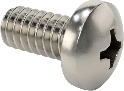 316 Paslanmaz Çelik Silindir Başlı Phillips Vida, 0-80 Diş, 1/8" Uzunluk