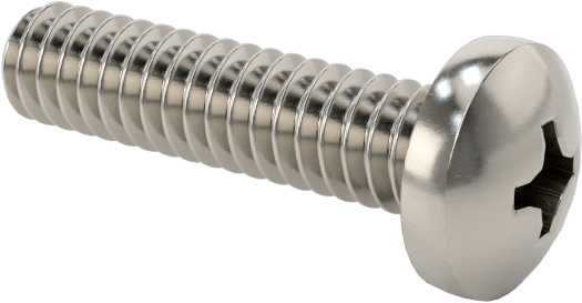 316 Paslanmaz Çelik Silindir Başlı Phillips Vida, 0-80 Diş, 1/4" Uzunluk